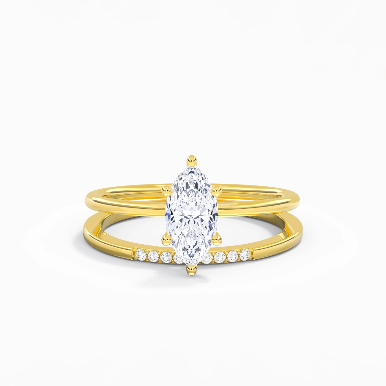 1.00ct Moissanite Wedding Ring Set 925 Sterling Silver