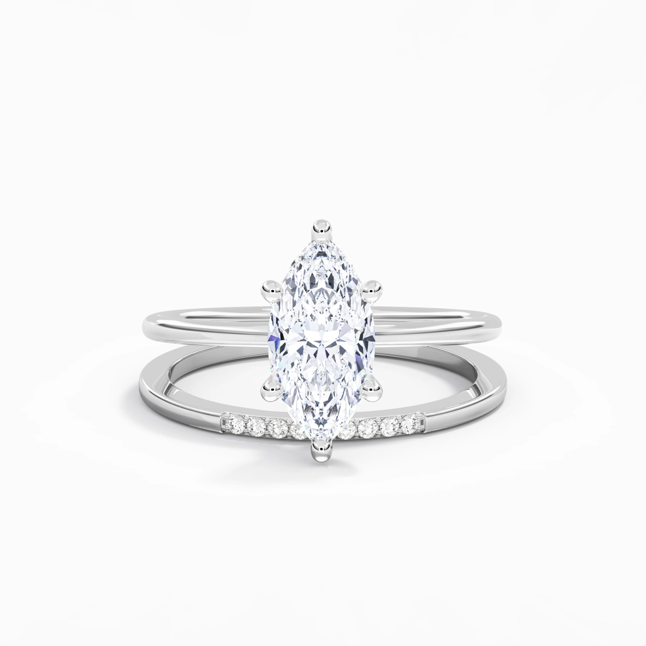 2.00ct Moissanite Wedding Ring Set 925 Sterling Silver