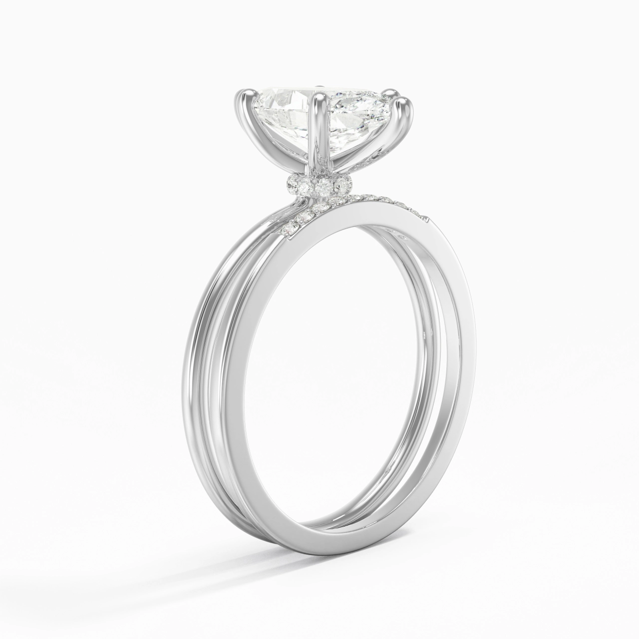 2.00ct Moissanite Wedding Ring Set 925 Sterling Silver