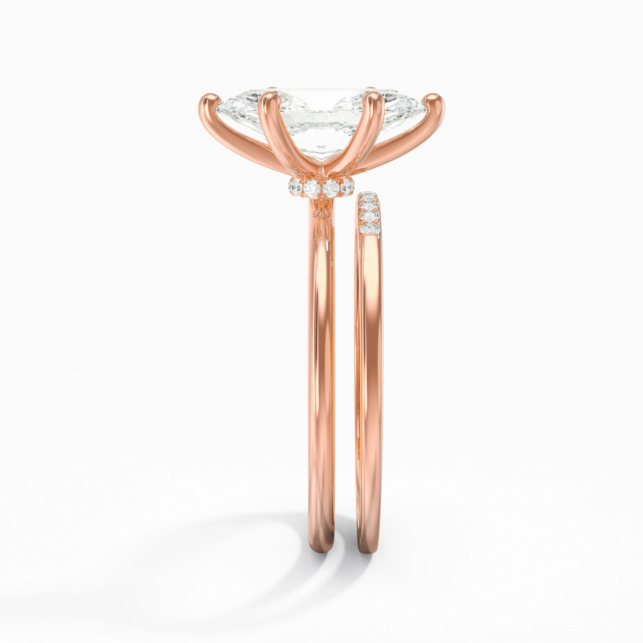 2.00ct Moissanite Wedding Ring Set 14K Rose Gold