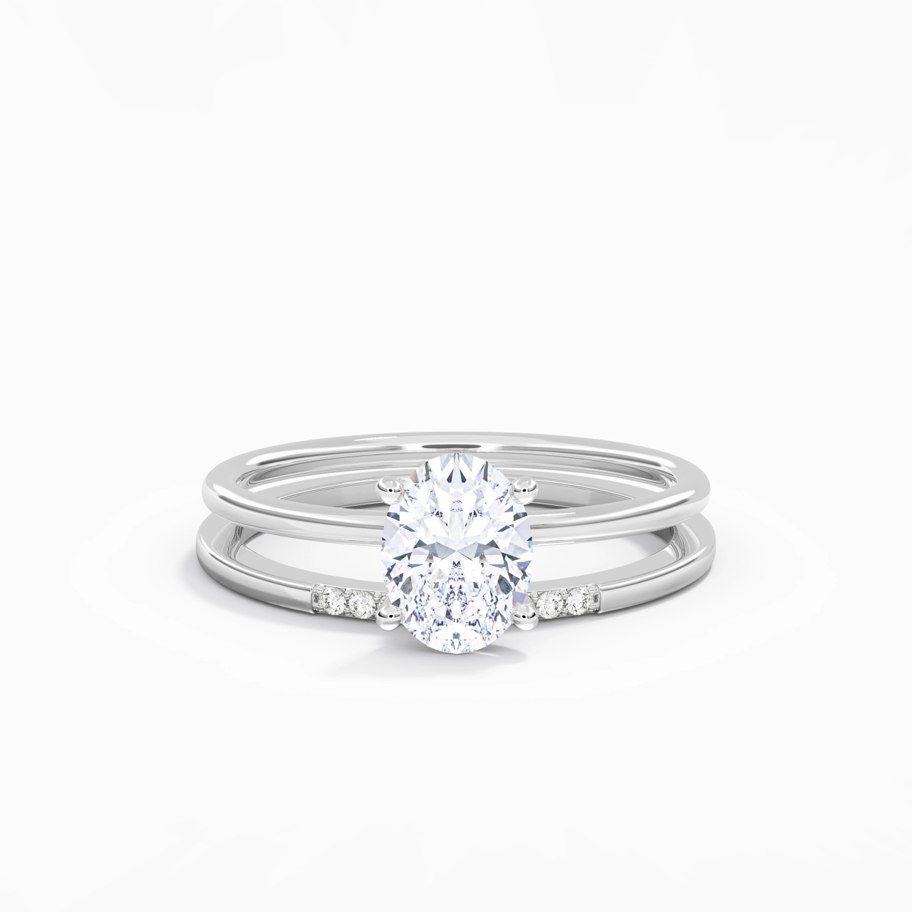 1.50ct Moissanite Wedding Ring Set 925 Sterling Silver