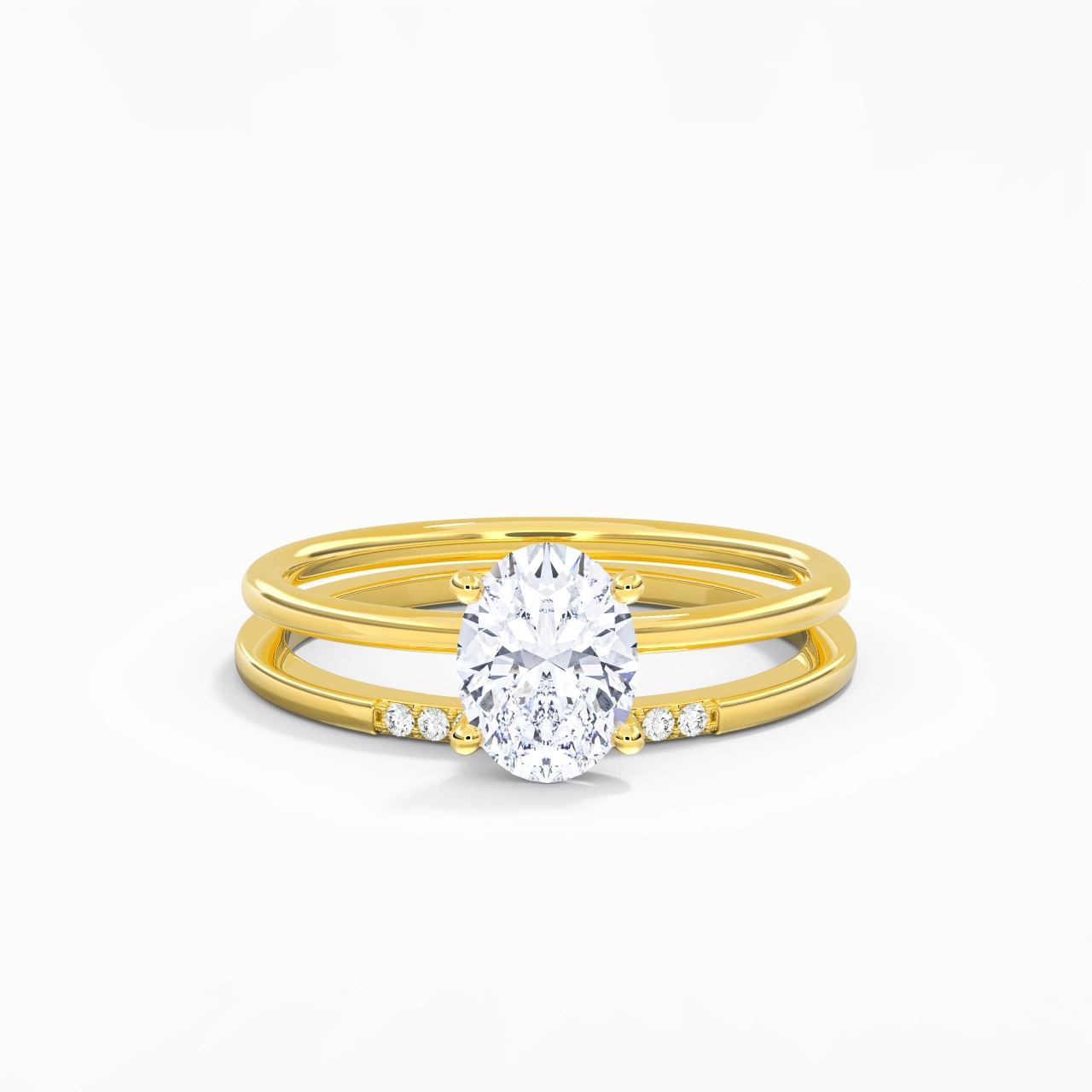 1.50ct Moissanite Wedding Ring Set 14K Gold