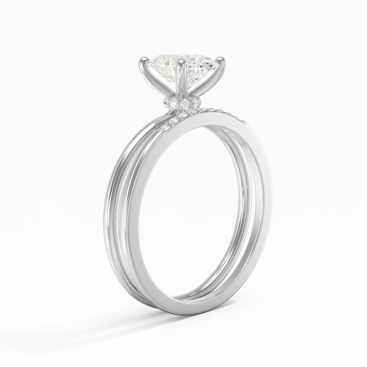 1.50ct Moissanite Wedding Ring Set 925 Sterling Silver