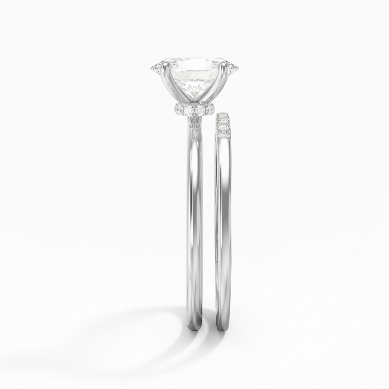 1.50ct Moissanite Wedding Ring Set 925 Sterling Silver