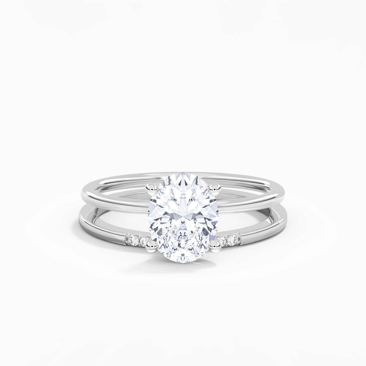 2.00ct Moissanite Wedding Ring Set 925 Sterling Silver