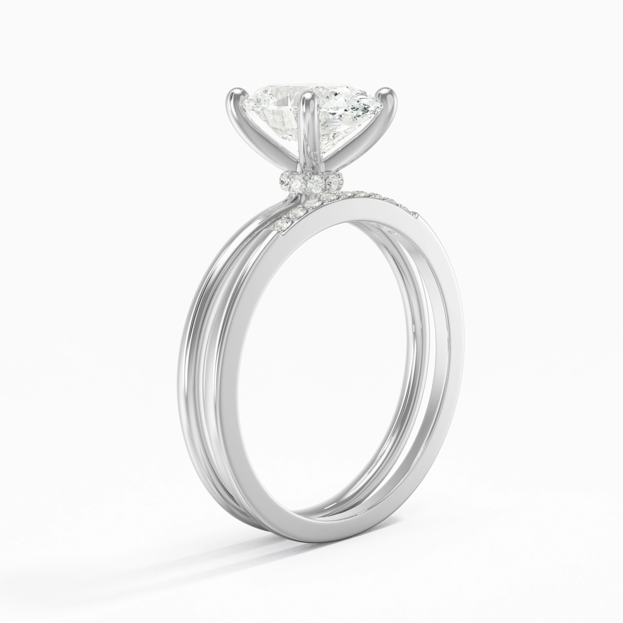 2.00ct Moissanite Wedding Ring Set 925 Sterling Silver