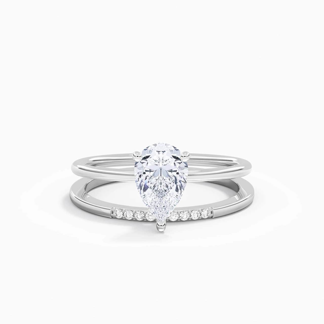1.50ct Moissanite Wedding Ring Set 925 Sterling Silver