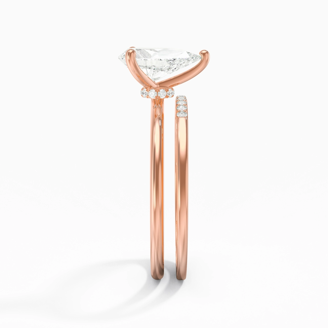 1.50ct Moissanite Wedding Ring Set 18K Rose Gold