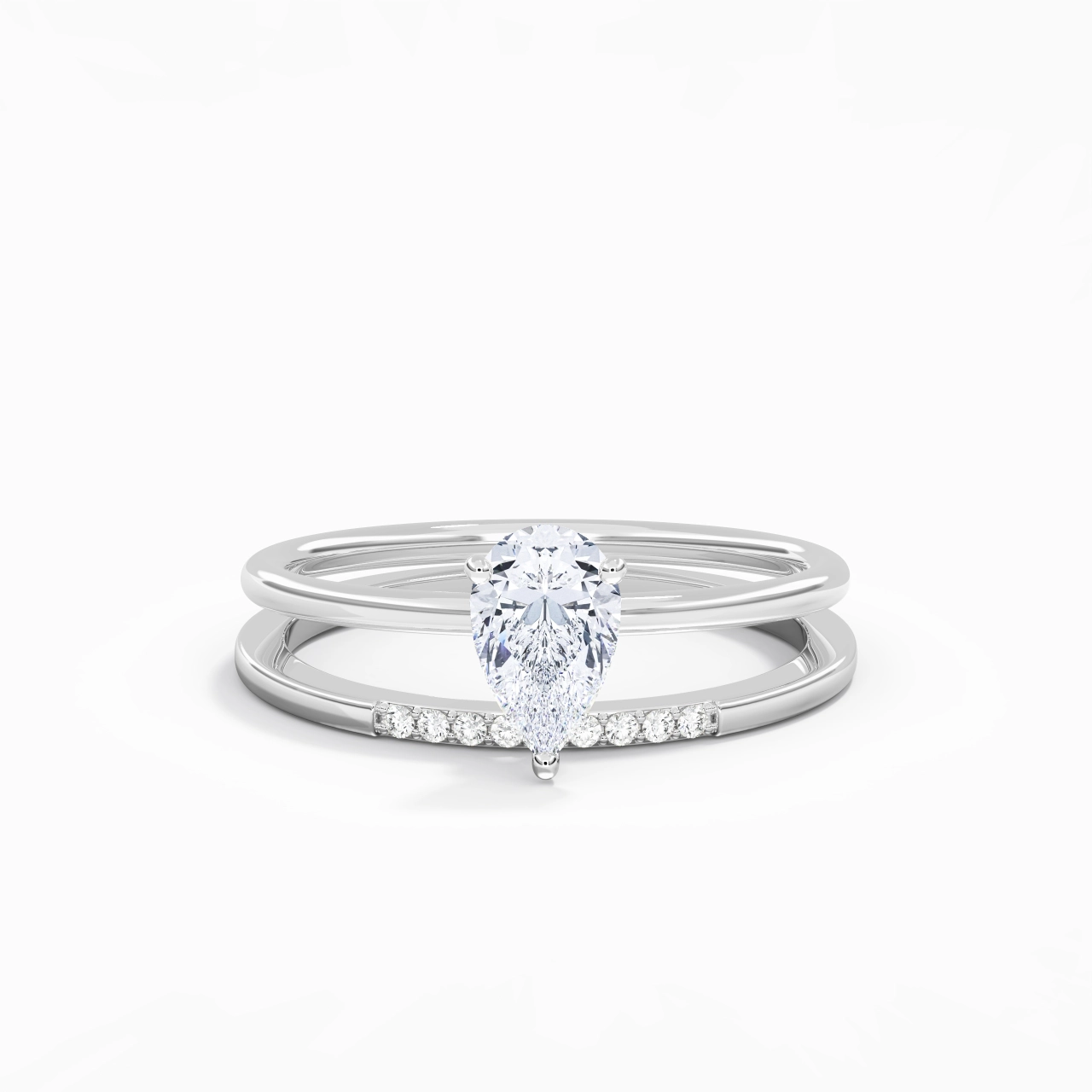 1.00ct Moissanite Wedding Ring Set 925 Sterling Silver