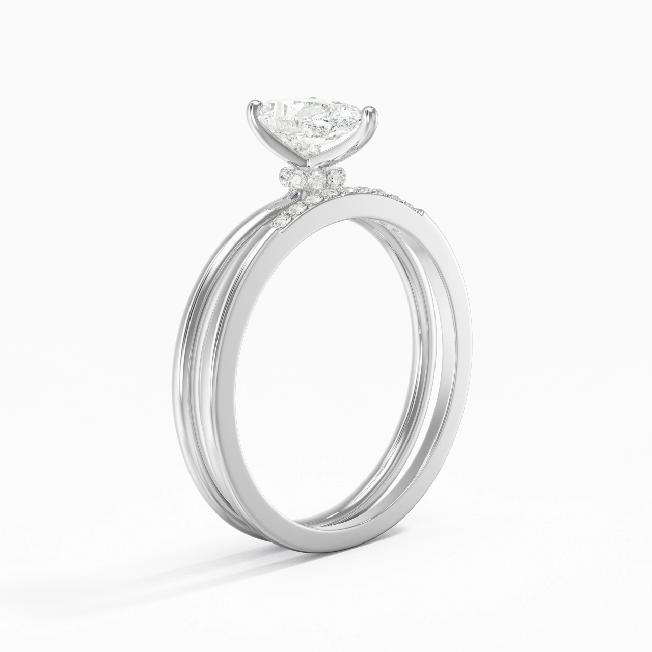 1.00ct Moissanite Wedding Ring Set 925 Sterling Silver