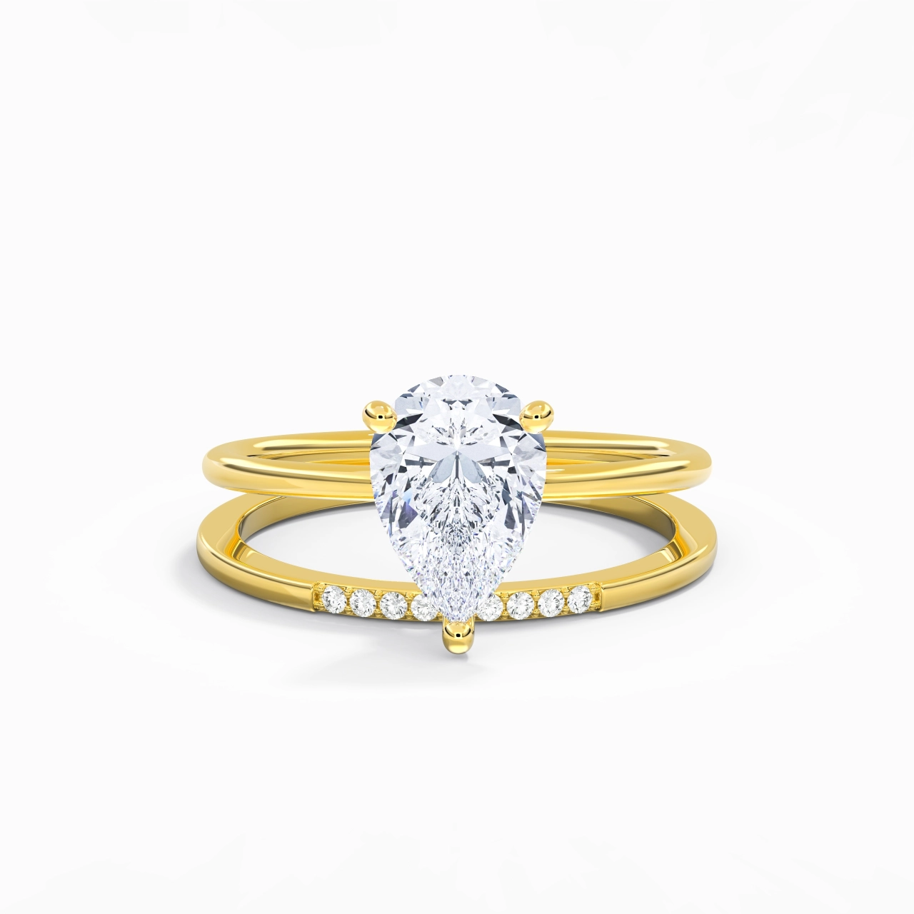 2.00ct Moissanite Wedding Ring Set 18K Gold