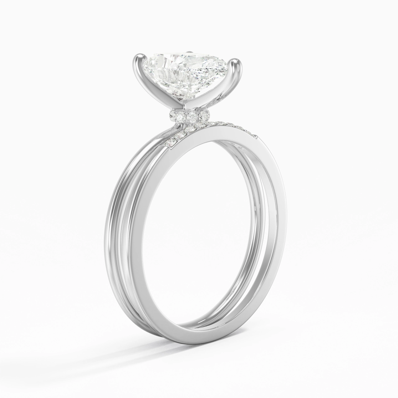 2.00ct Moissanite Wedding Ring Set 925 Sterling Silver