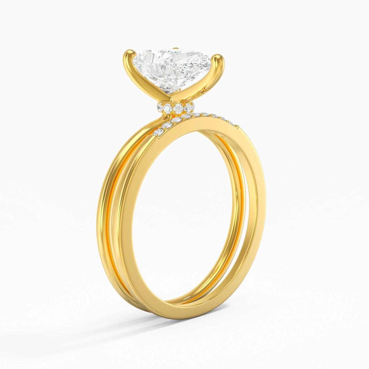 2.00ct Moissanite Wedding Ring Set 18K Gold