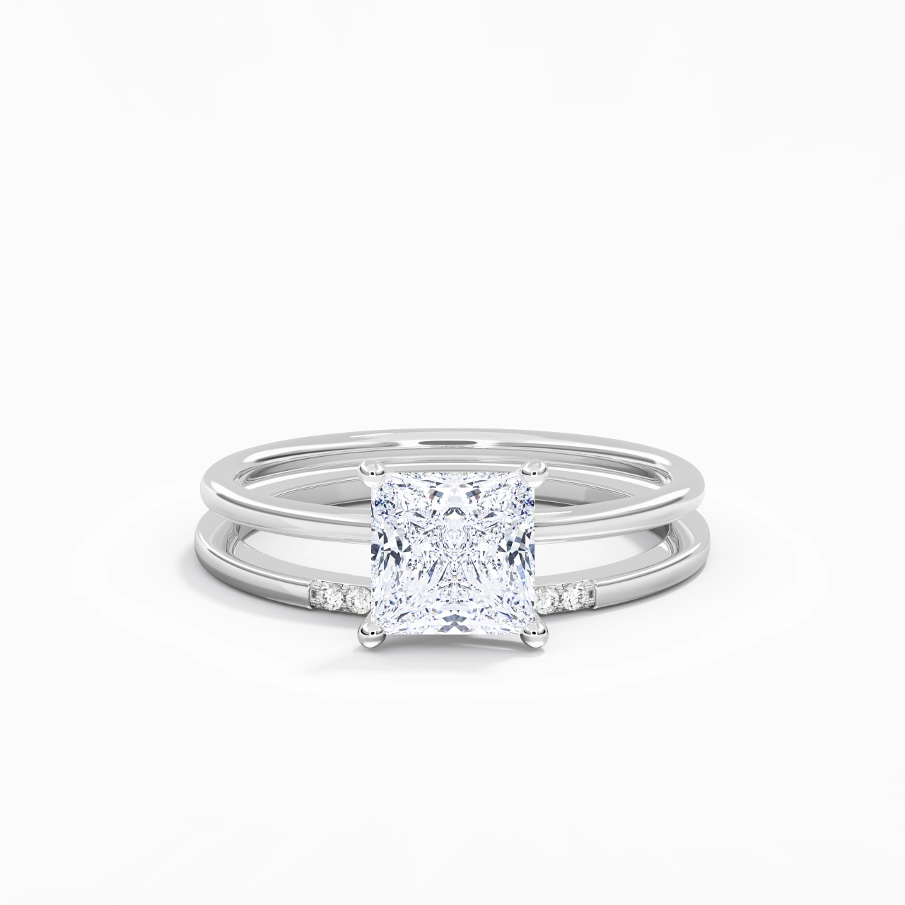 1.50ct Moissanite Wedding Ring Set 925 Sterling Silver