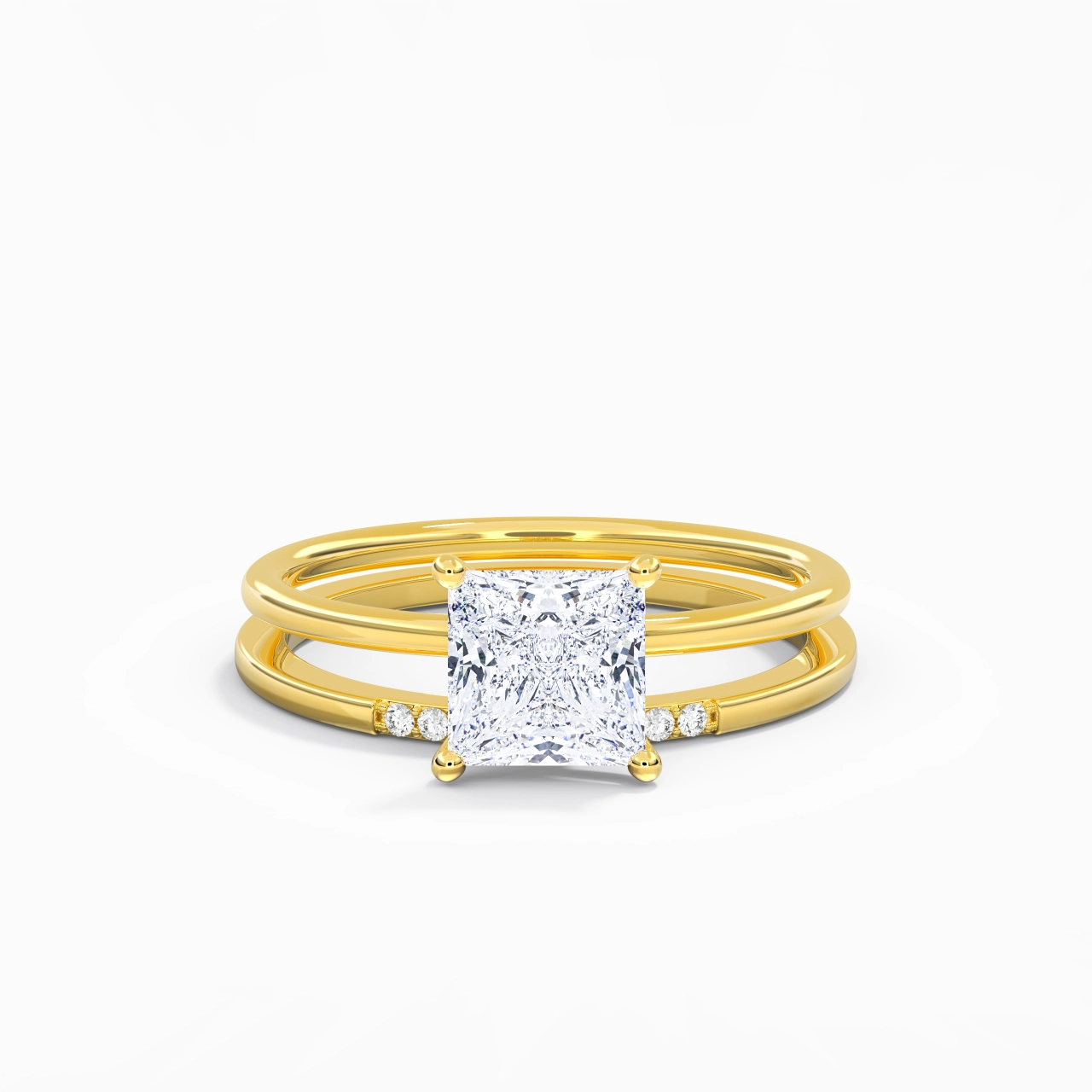1.50ct Moissanite Wedding Ring Set 14K Gold