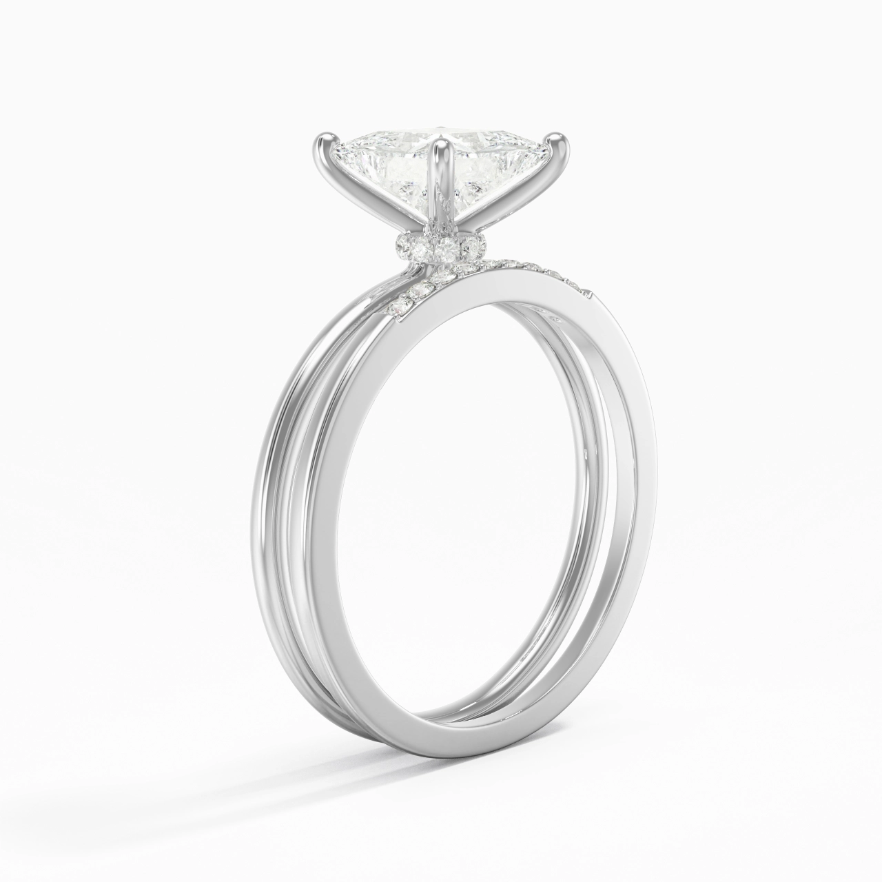 1.50ct Moissanite Wedding Ring Set 925 Sterling Silver