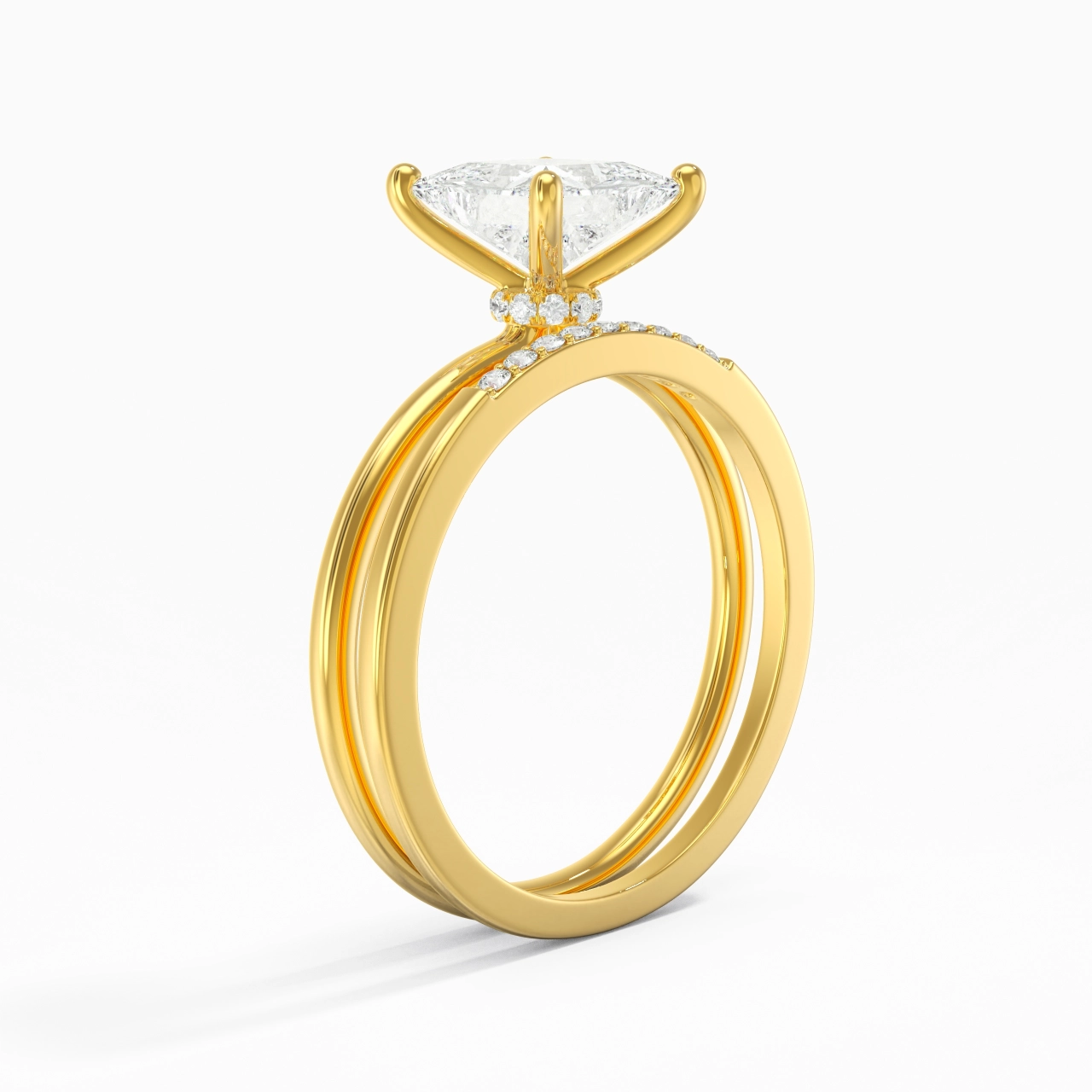 1.50ct Moissanite Wedding Ring Set 14K Gold