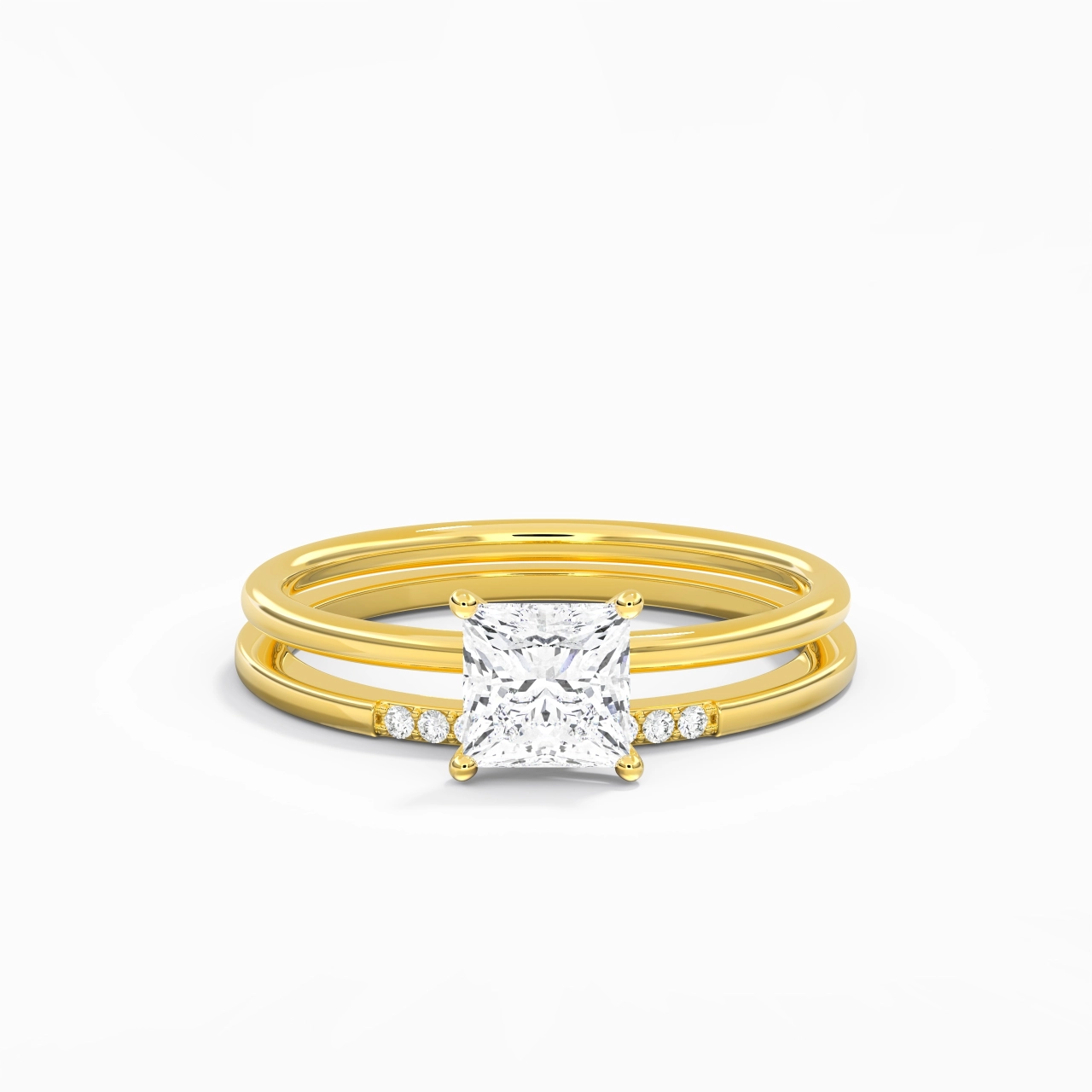 1.00ct Moissanite Wedding Ring Set 925 Sterling Silver