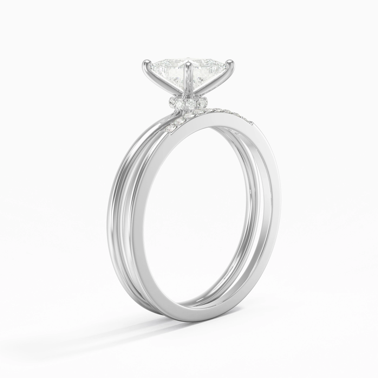 1.00ct Moissanite Wedding Ring Set 925 Sterling Silver
