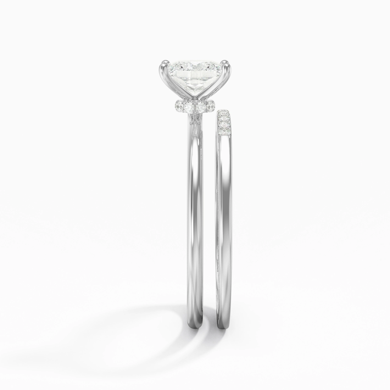1.00ct Moissanite Wedding Ring Set 925 Sterling Silver