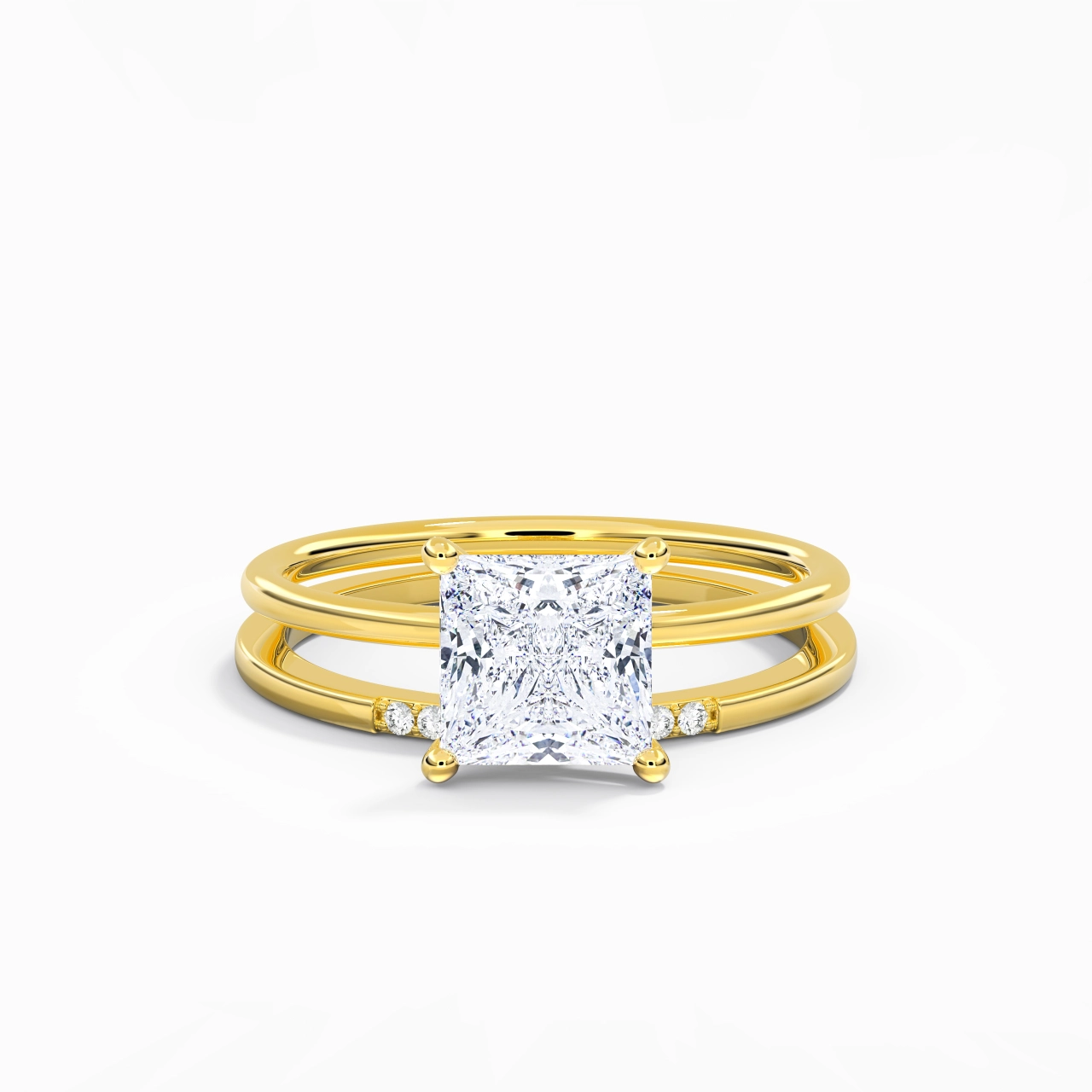 2.00ct Moissanite Wedding Ring Set 18K Gold