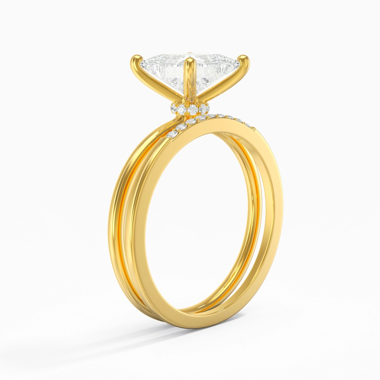 2.00ct Moissanite Wedding Ring Set 18K Gold