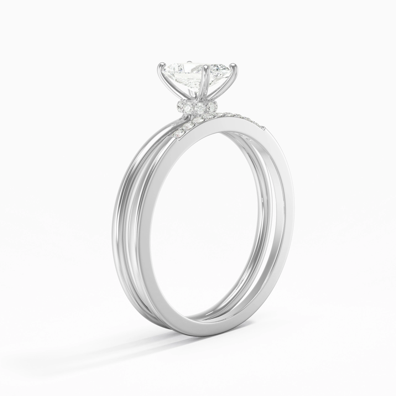 0.80ct Moissanite Ensemble d'alliances Argent sterling 925