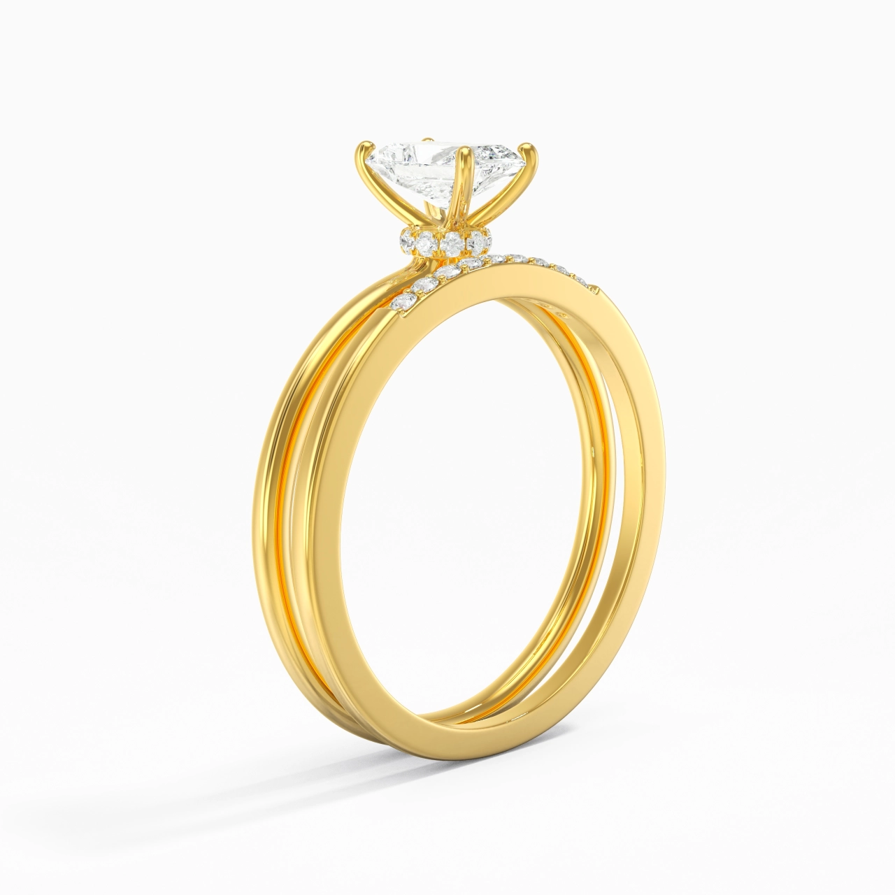 0.80ct Moissanite Wedding Ring Set 14K Gold