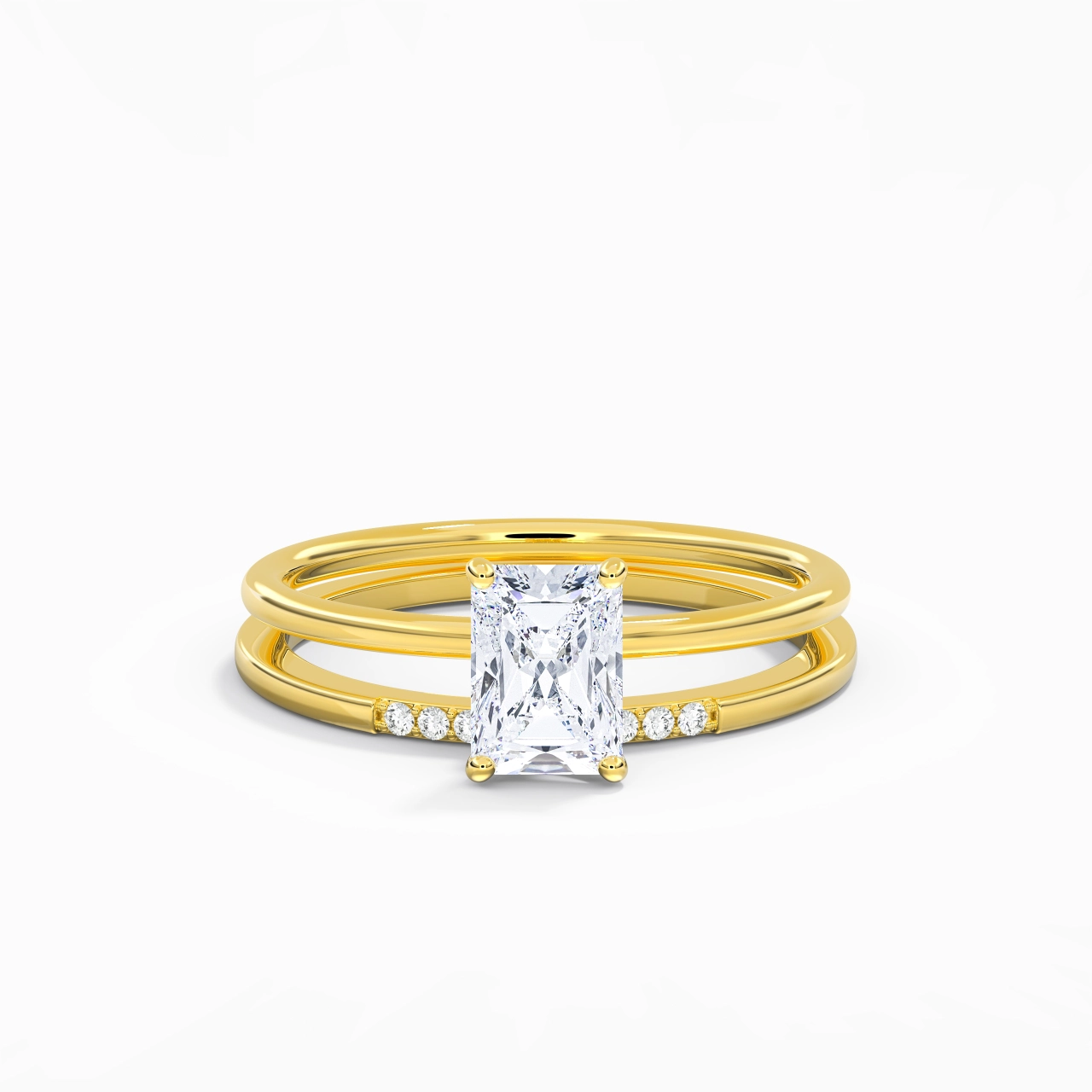1.00ct Moissanite Wedding Ring Set 14K Gold