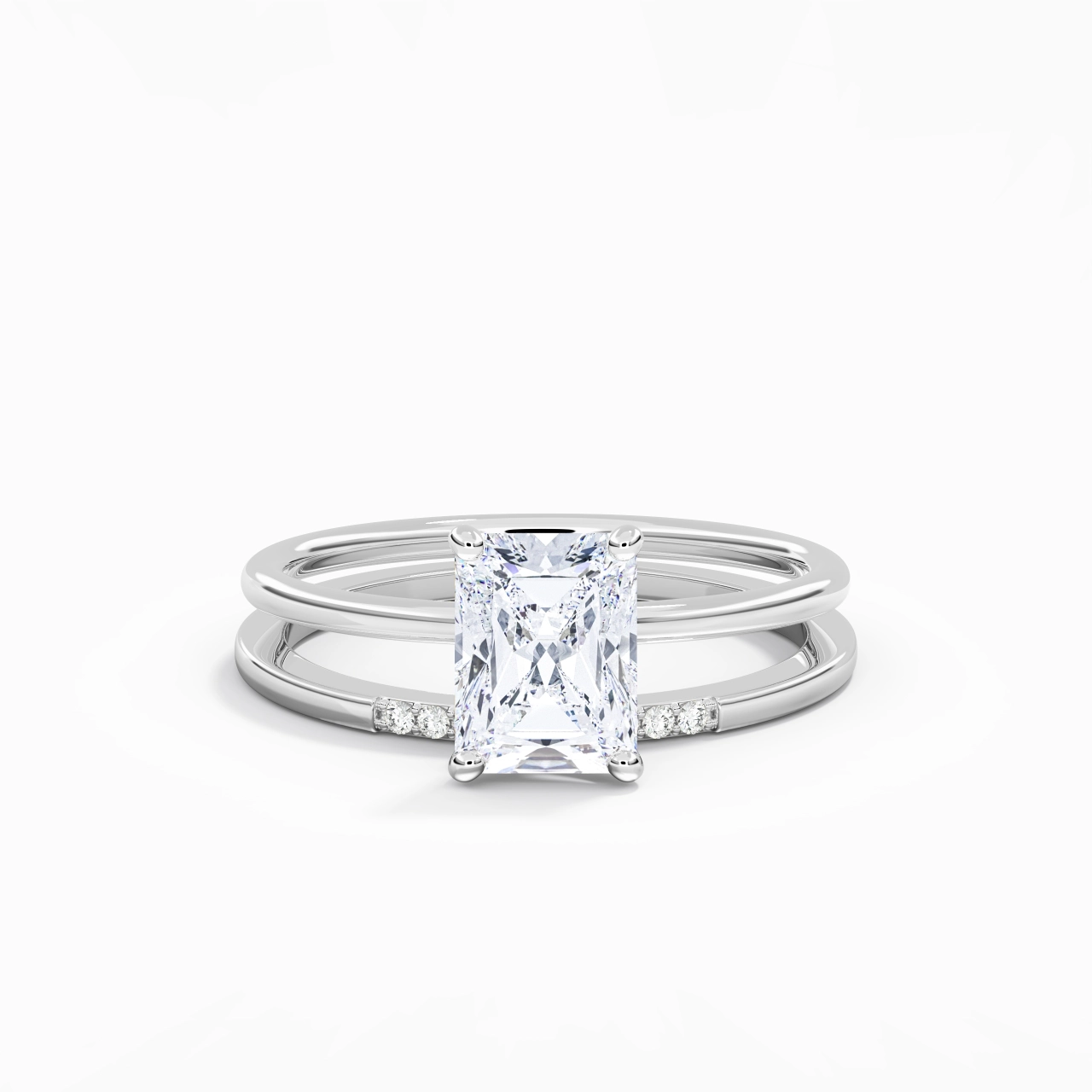 2.00ct Moissanite Ensemble d'alliances Argent sterling 925