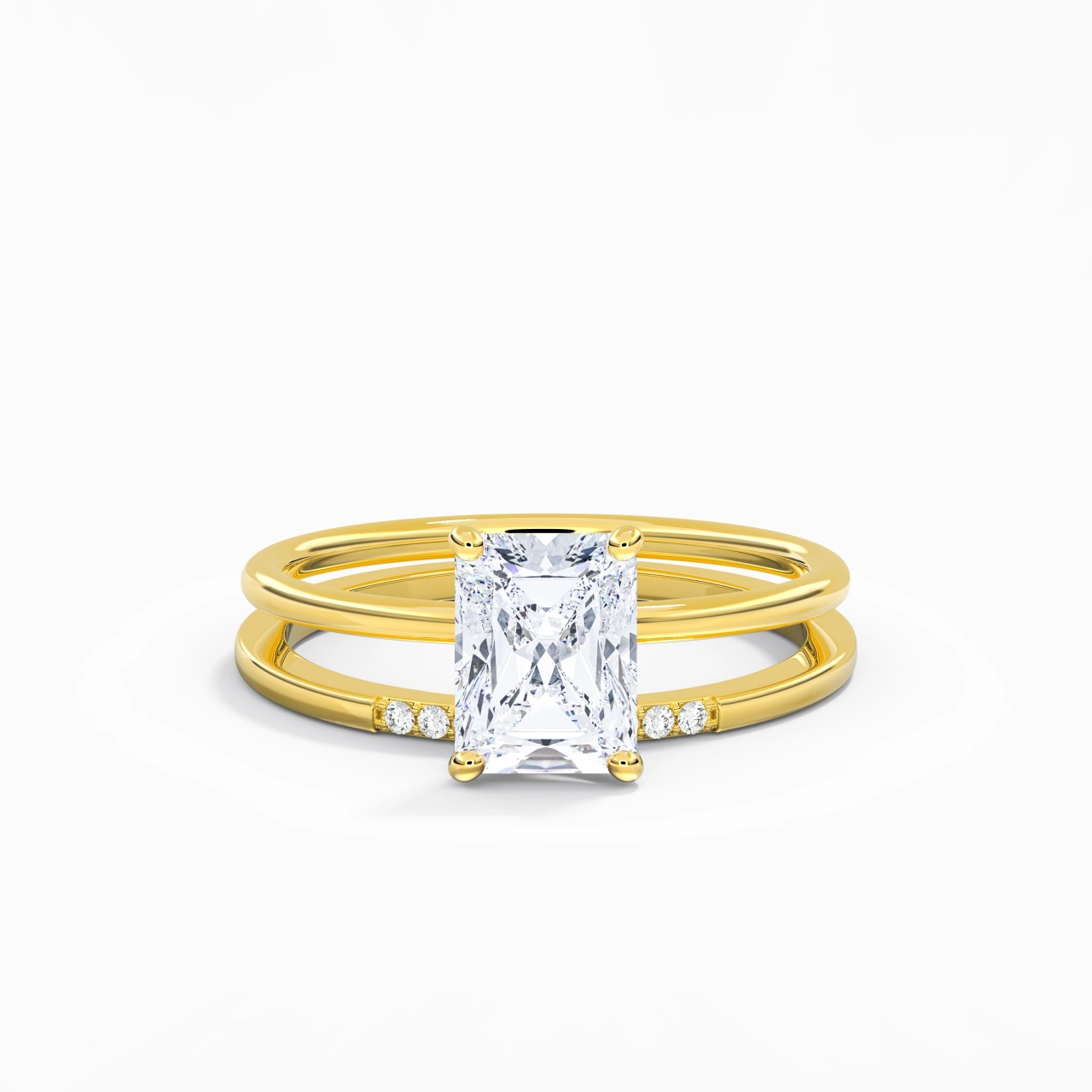 2.00ct Moissanite Wedding Ring Set 18K Gold