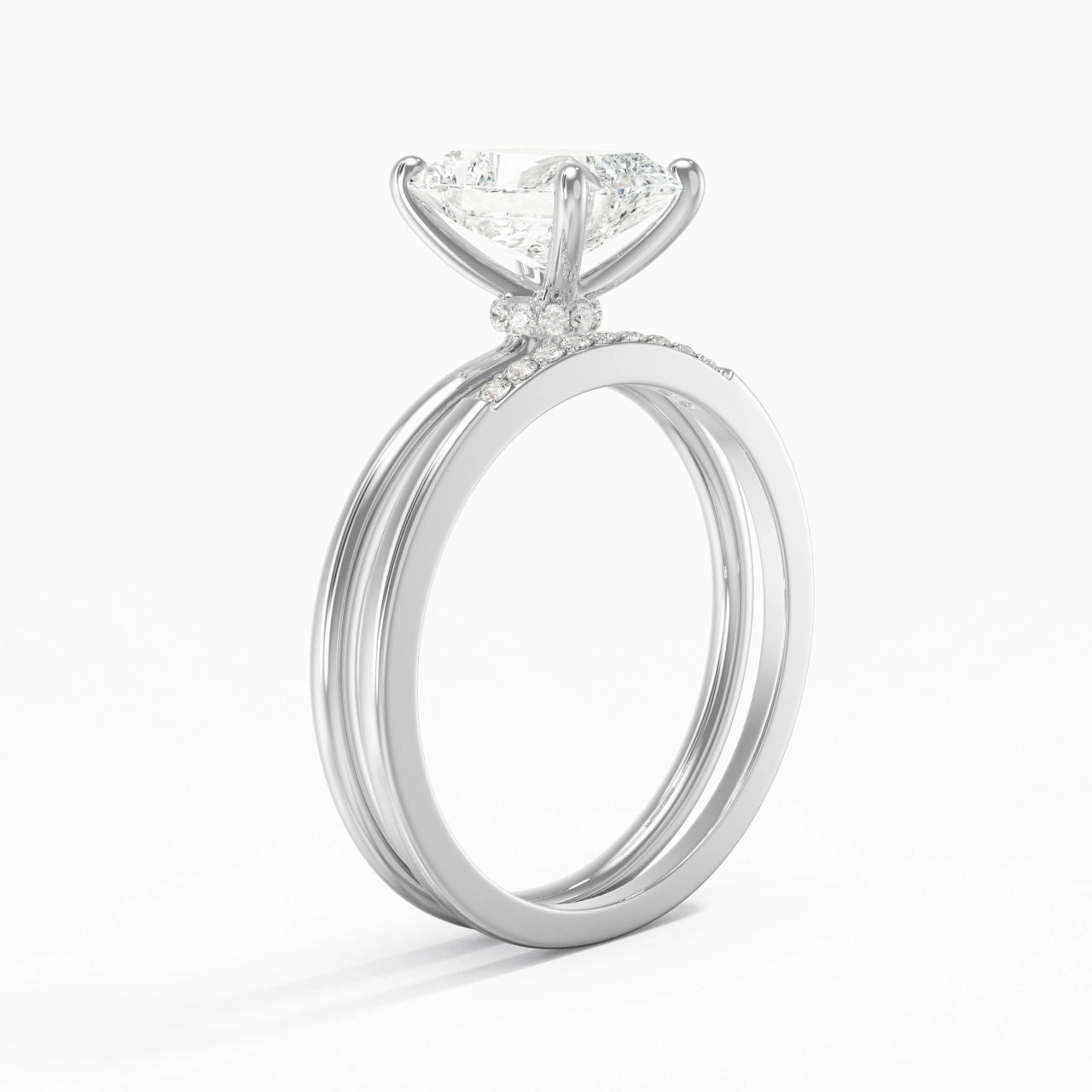 2.00ct Moissanite Ensemble d'alliances Argent sterling 925