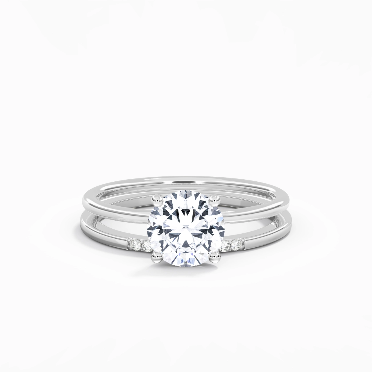 1.50ct Moissanite Wedding Ring Set 925 Sterling Silver