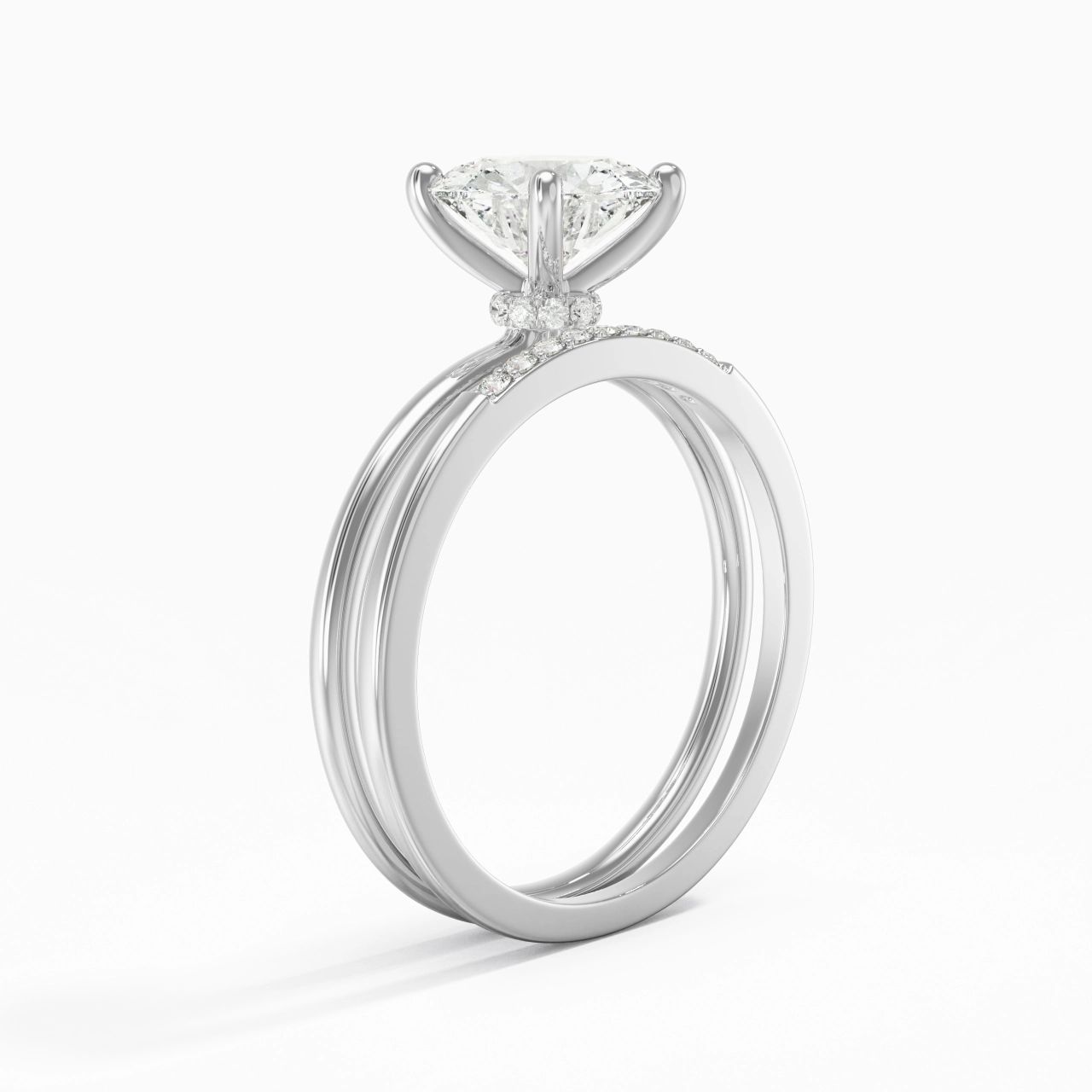 1.50ct Moissanite Wedding Ring Set 925 Sterling Silver