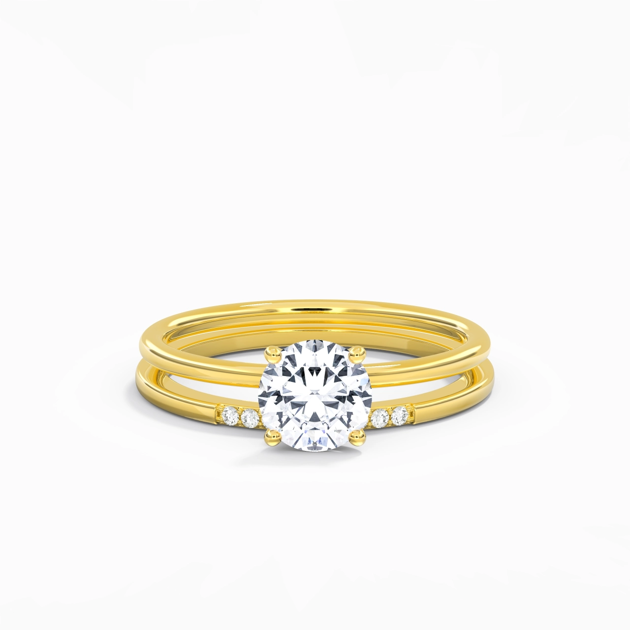 1.00ct Moissanite Wedding Ring Set 925 Sterling Silver