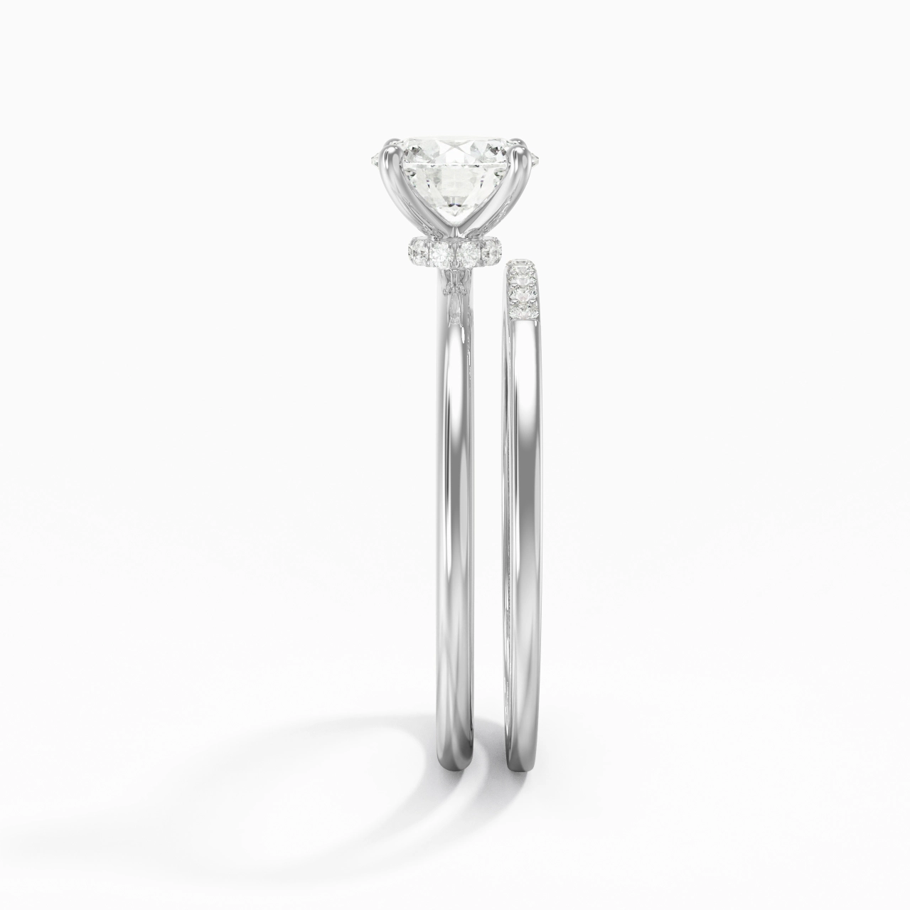 1.00ct Moissanite Wedding Ring Set 925 Sterling Silver