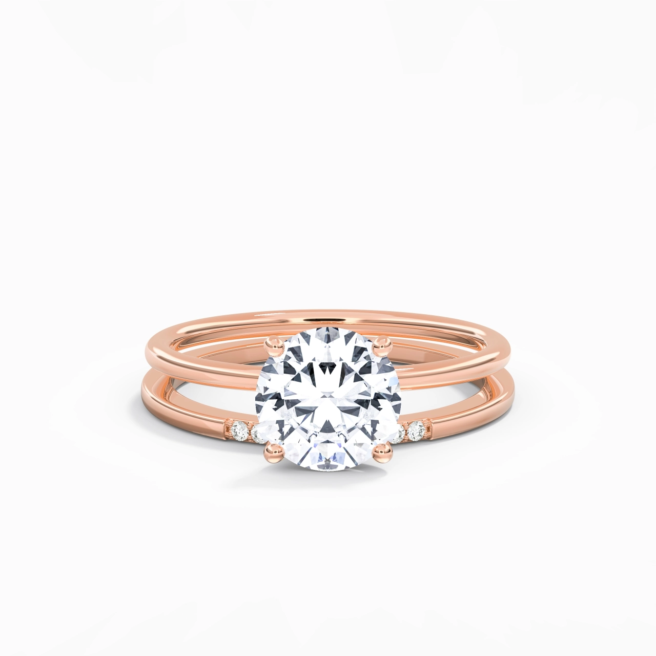 2.00ct Moissanite Wedding Ring Set 14K Rose Gold