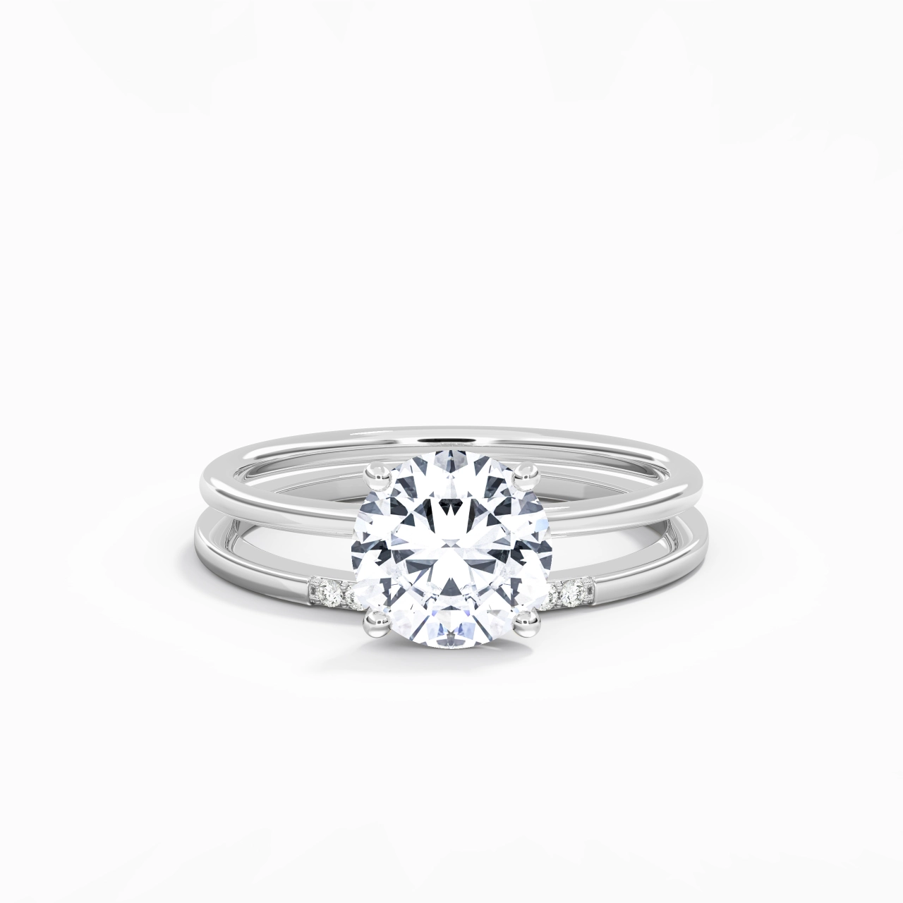 2.00ct Moissanite Wedding Ring Set 925 Sterling Silver