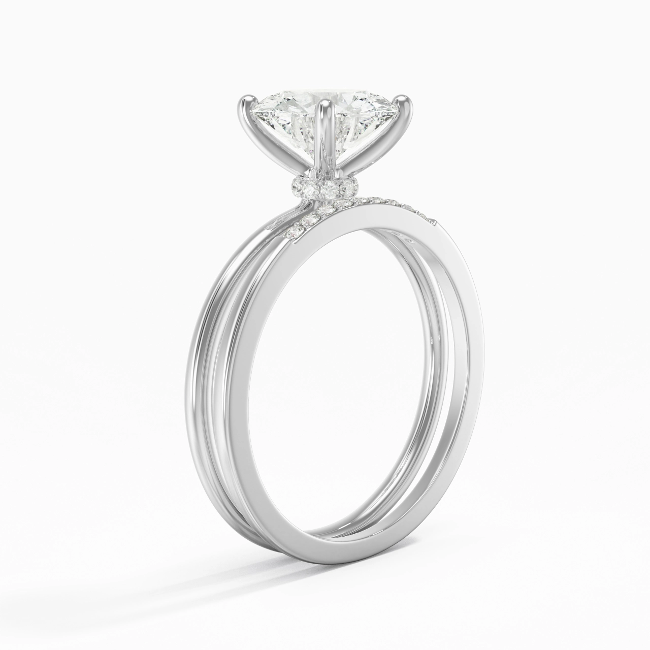 2.00ct Moissanite Wedding Ring Set 925 Sterling Silver