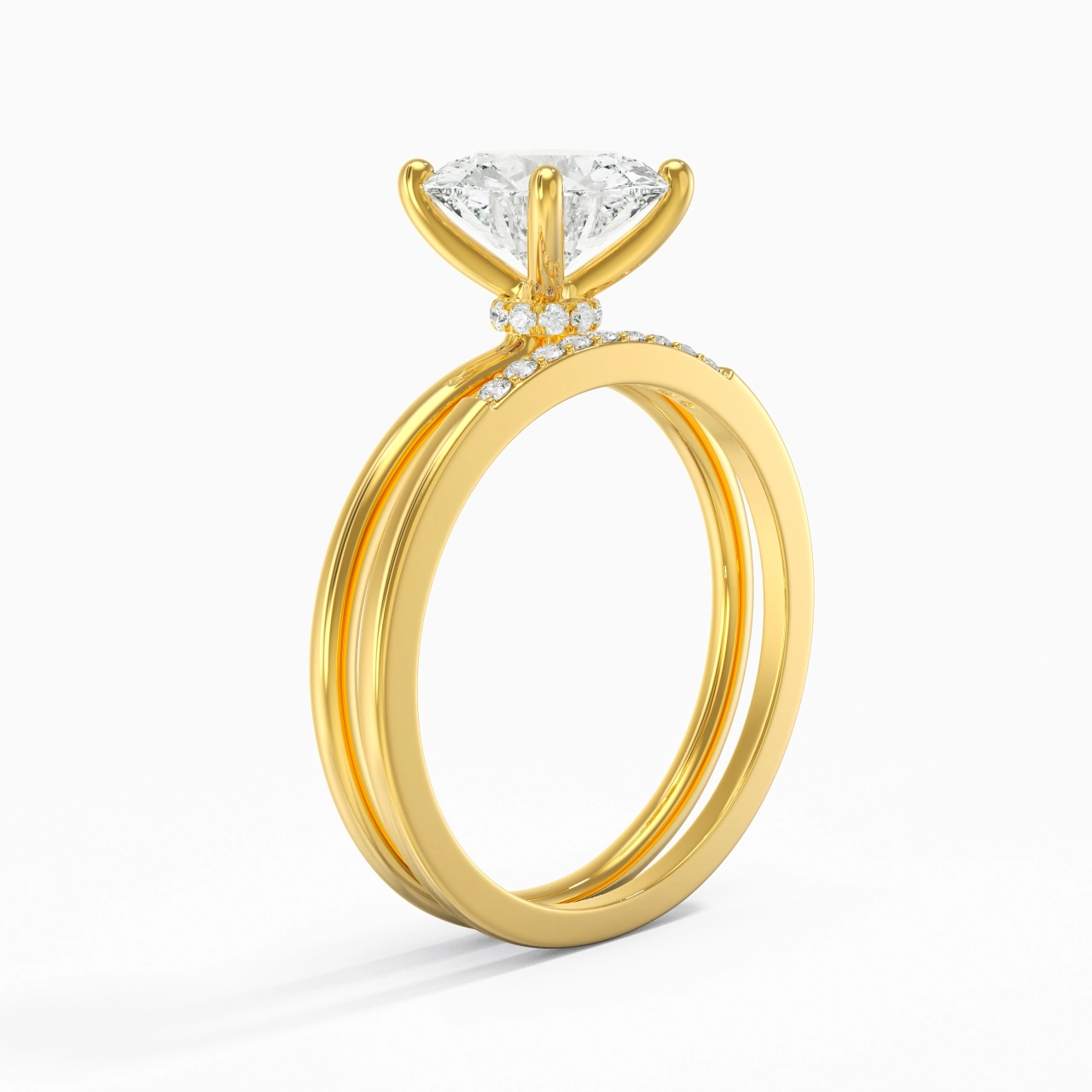 2.00ct Moissanite Wedding Ring Set 14K Gold