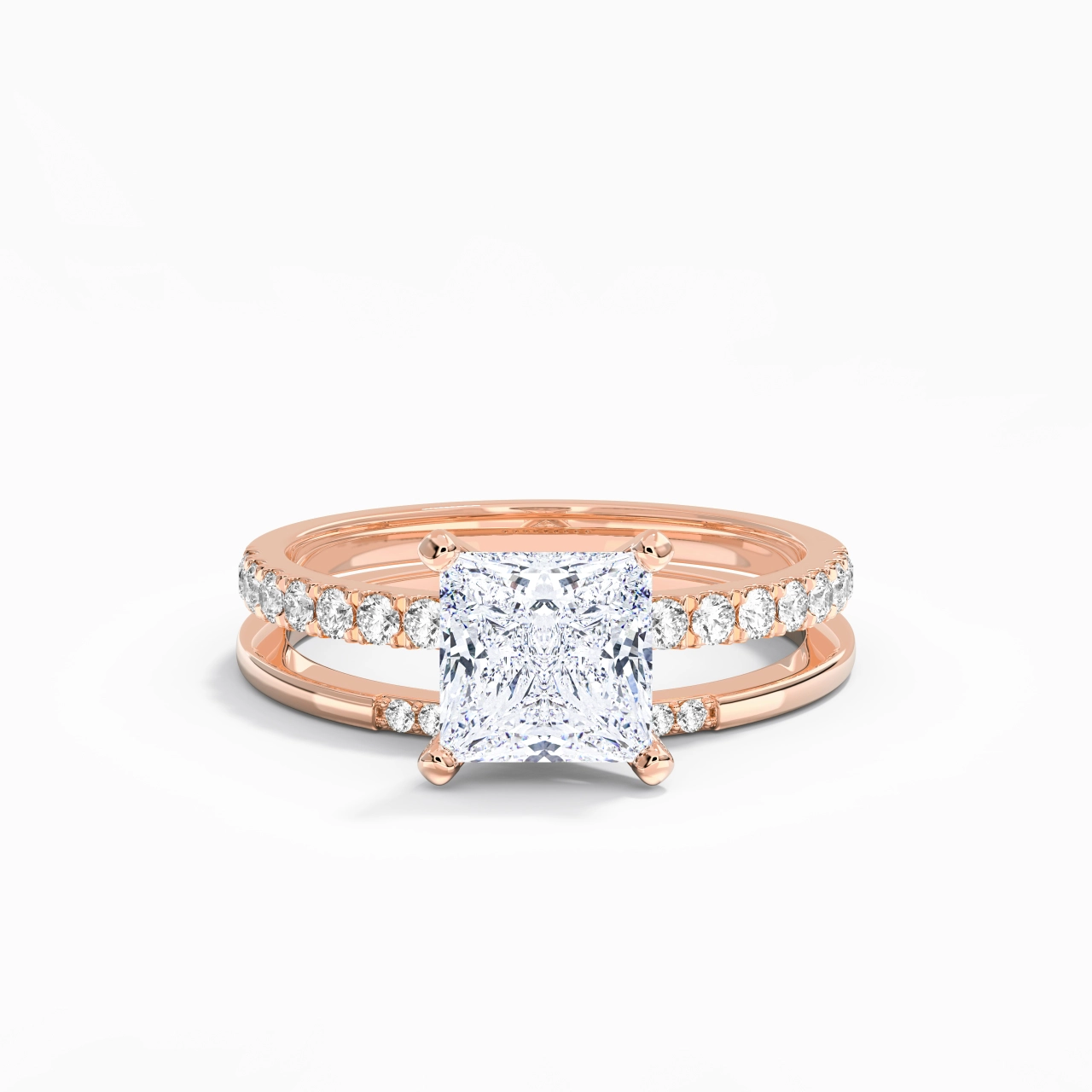 White Moissanite Bridal Set