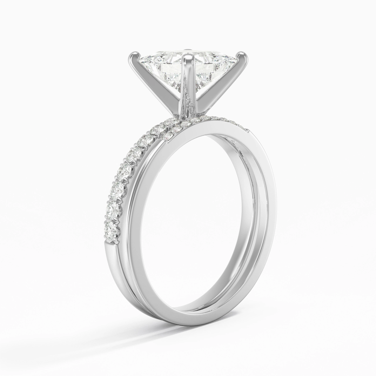 White Moissanite Bridal Set