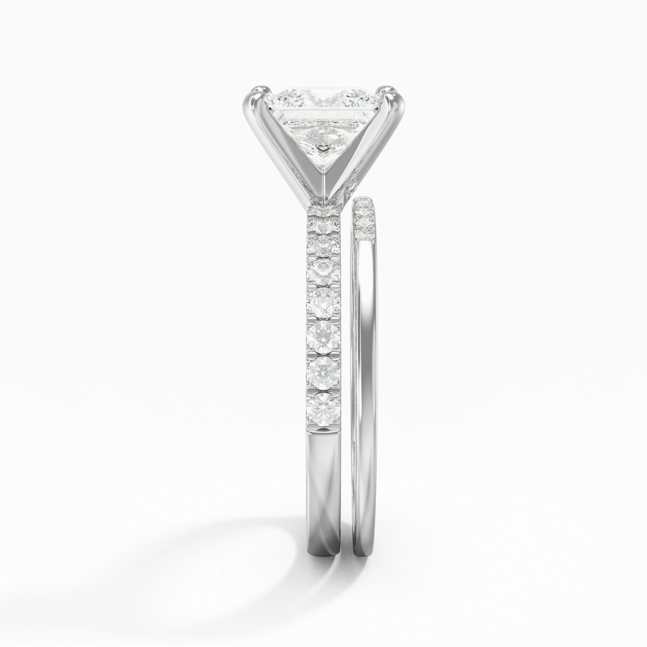 White Moissanite Bridal Set
