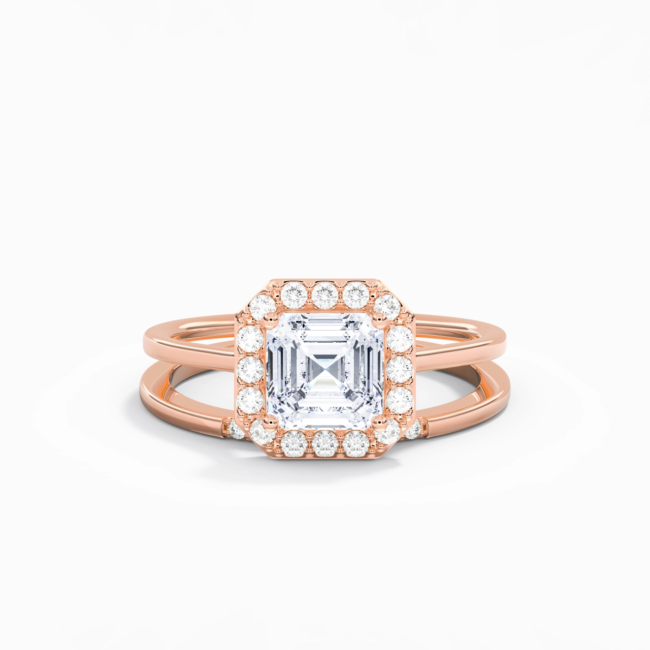 Or rose 14 carats Moissanite Ensemble d'alliances