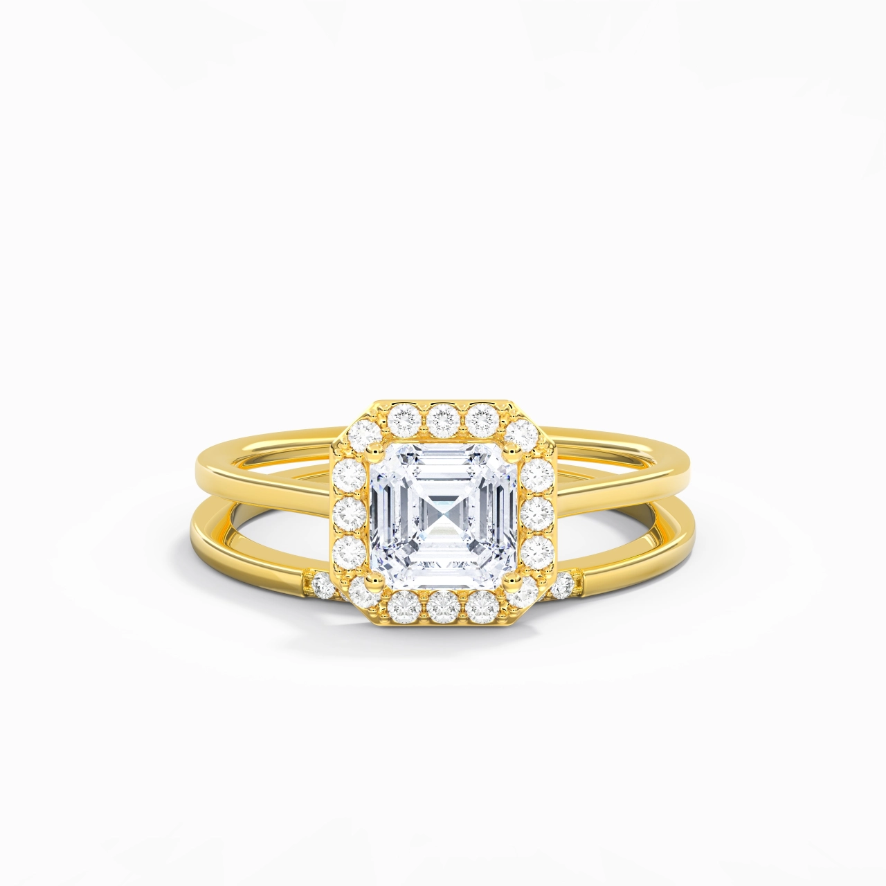 Or 14 carats Moissanite Ensemble d'alliances