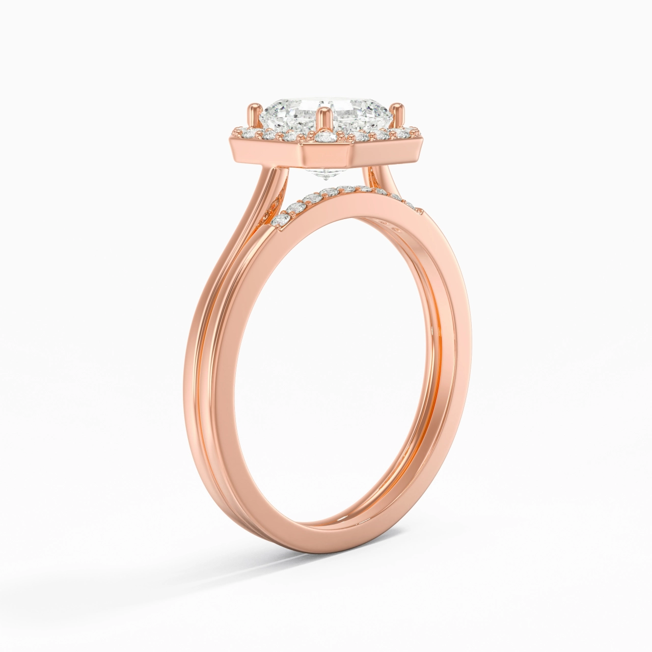 Argent sterling 925 Moissanite Ensemble d'alliances