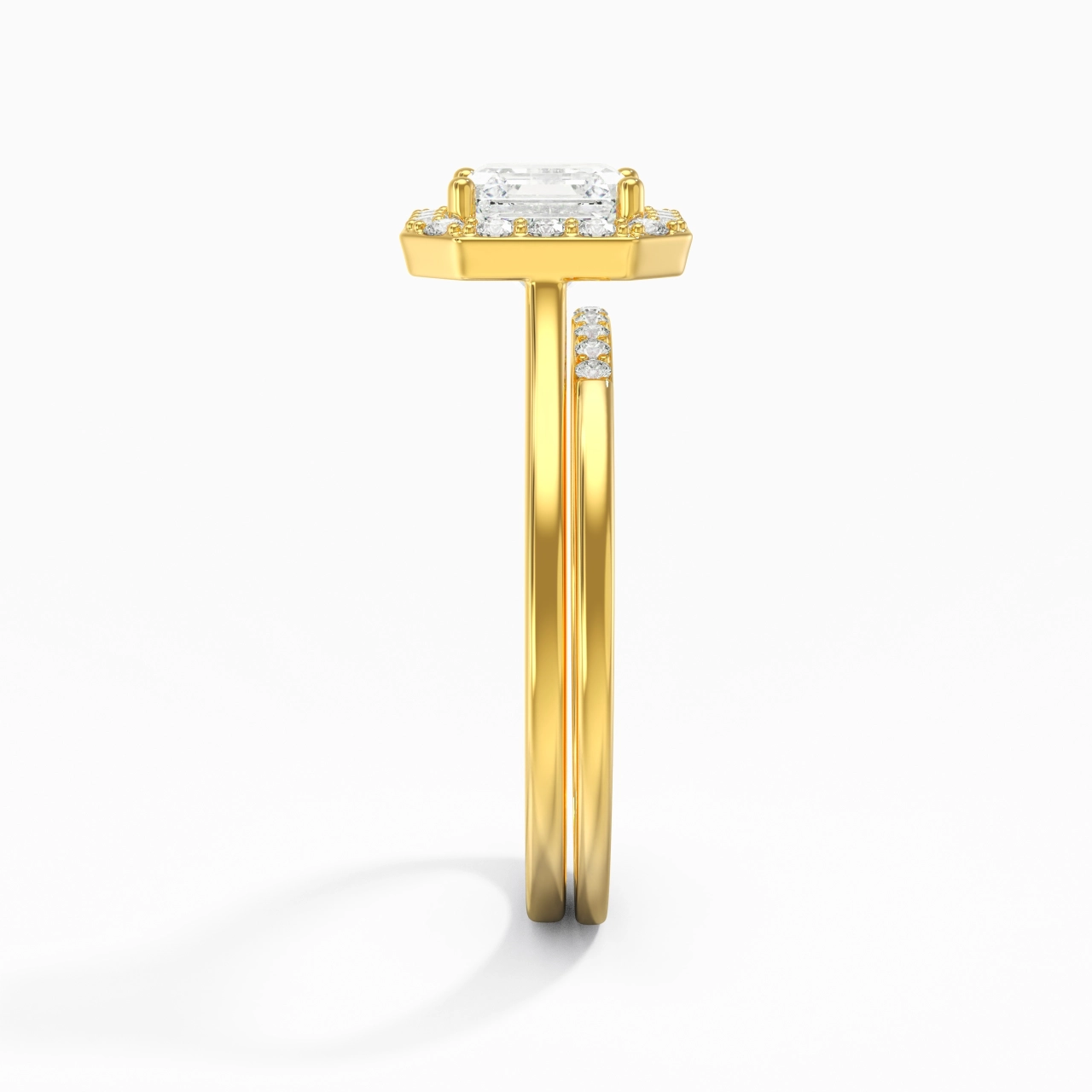 Or 14 carats Moissanite Ensemble d'alliances