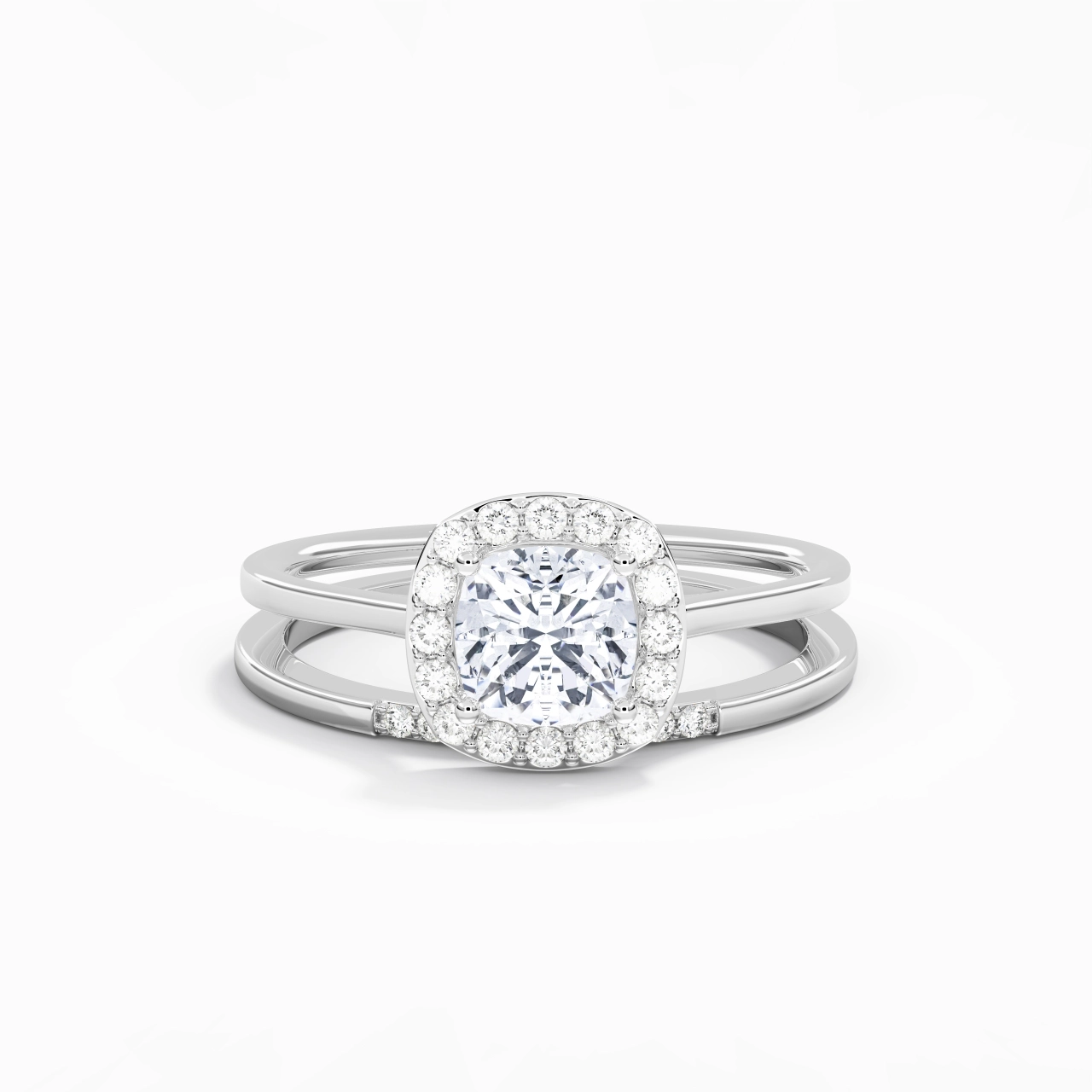 925 Sterling Silver Moissanite Wedding Ring Set