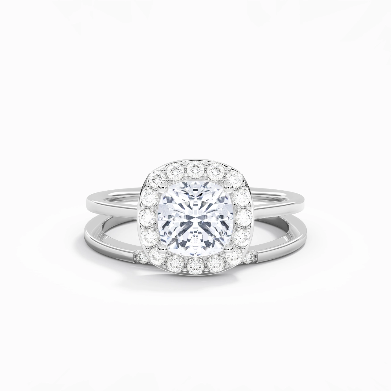 925 Sterling Silver Moissanite Wedding Ring Set