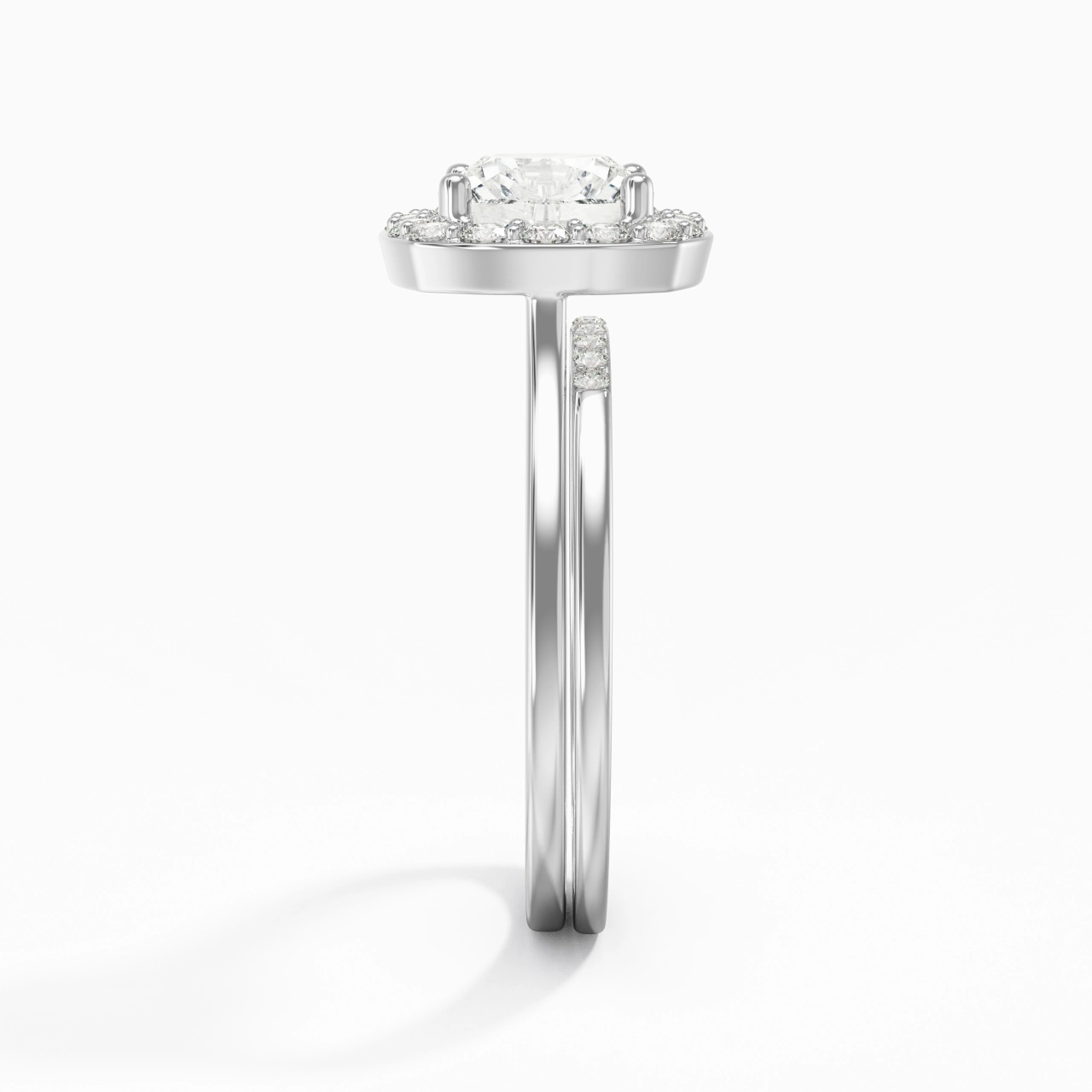 925 Sterling Silver Moissanite Wedding Ring Set